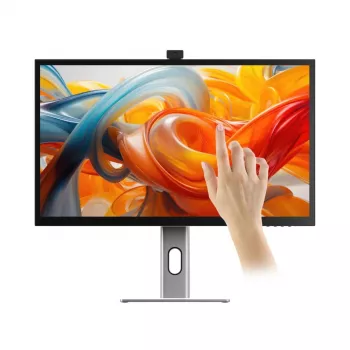 ALOGIC Clarity Max Touch 32C4KPDWT skārienjutīgs monitors, 32 collu, 3840x2160 4K UHD, 65 W Power Delivery, 8MP tīmekļa kamera, USB centrmezgls, melns/sudraba