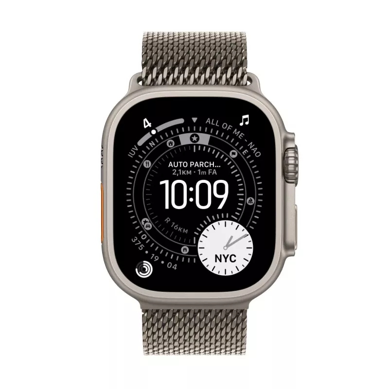 APPLE Watch Ultra 3 (2025) 5G 49mm dabīgā titāna korpuss ar dabīgā titāna Milānas cilpu M