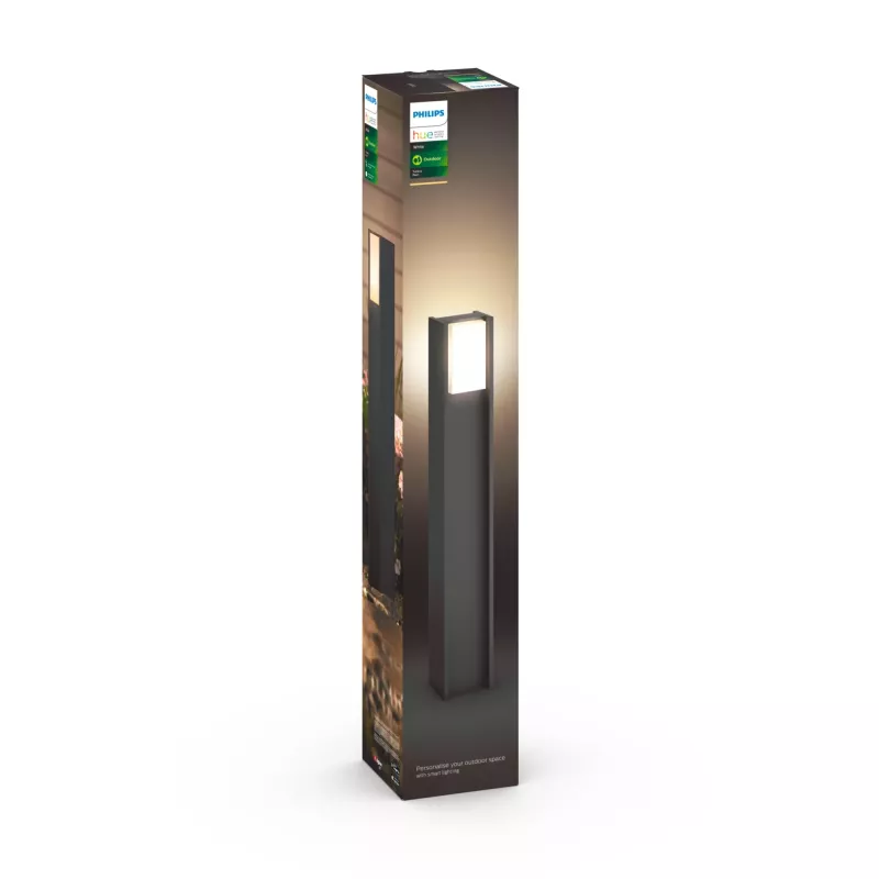 Philips Hue White Turaco āra staba lampa 1647493P0, viedā apgaismojums, Bluetooth/Zigbee, antracīts, LED, alumīnijs, E27