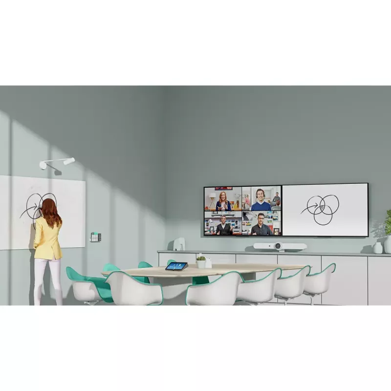 Logitech Scribe 960-001332 tāfeles kamera, Full HD 1080p, 15 fps, USB, Bluetooth, netīri balta
