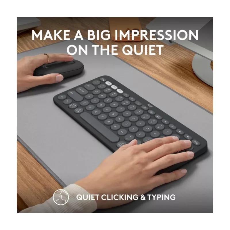 LOGITECH Pebble 2 Combo Tonal Graphite QWERTY US — Bezvadu klaviatūras un peles komplekts