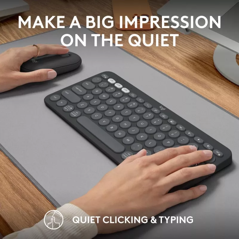 LOGITECH Pebble 2 Combo Tonal Graphite QWERTY US — Bezvadu klaviatūras un peles komplekts