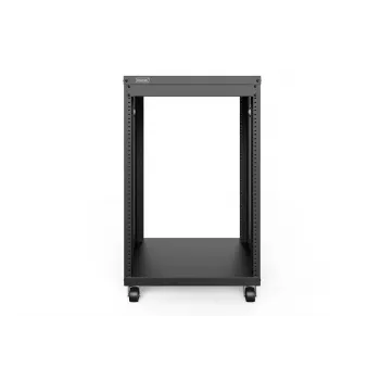 DIGITUS 16U AVS statīvs 780x507x460mm vītņoti montāžas caurumi, ritenīši, melns