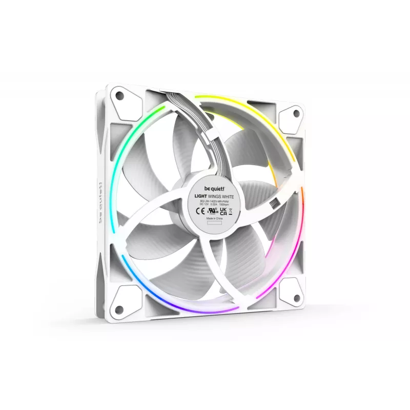 be quiet! Light Wings White 140mm PWM trīskāršs komplekts | 3 datora korpusa ventilatori 14 cm, balti