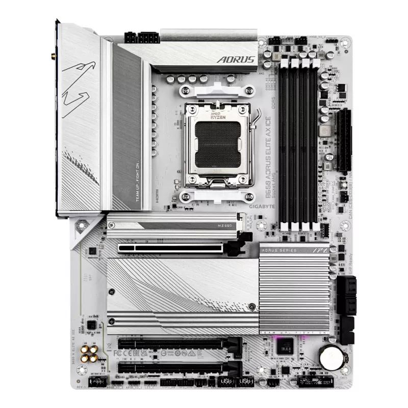 Mātesplate GIGABYTE B650 AORUS ELITE AX ICE – AM5, DDR5, PCIe 5.0, Wi-Fi 6E