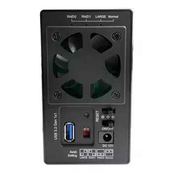 LC-POWER LC-35U3-RAID-2, ārējais korpuss diviem 3.5 inch cietajiem diskiem ar RAID, alumīnijs, melns