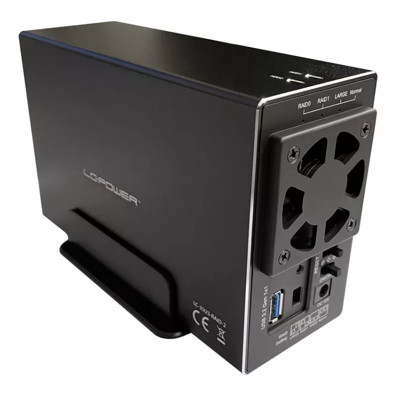 LC-POWER LC-35U3-RAID-2, ārējais korpuss diviem 3.5 inch cietajiem diskiem ar RAID, alumīnijs, melns