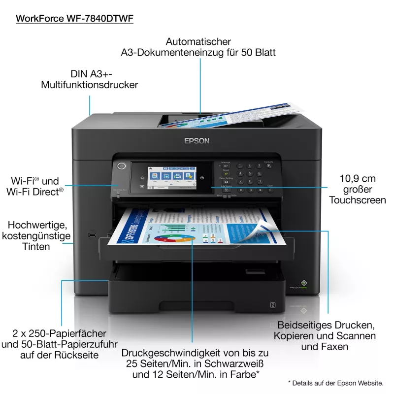 Epson WorkForce Pro WF-7840DTWF Daudzfunkciju Printeris A3 4800 x 2400 DPI Wi-Fi