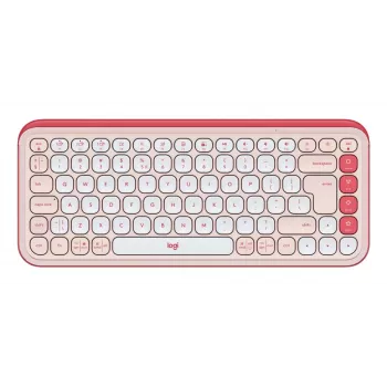 LOGITECH bezvadu tastatūra Pop Icon Keys - Rozā un Baltā - QWERTY UK