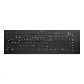 Contour Design Active Key Contour QuickClean medicīnas tastatūra ar noņemamu vāku, pilna izmēra, bezvadu, melna, DE C8112