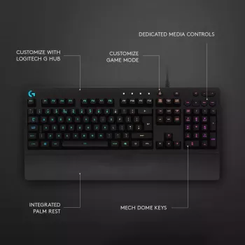 Spēļu tastatūra Logitech G G213 Prodigy Full-size RGB LED Vadu