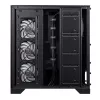XPG Invader X BTF Midi Tower datora korpuss, ATX/Micro-ATX/Mini-ITX, rūdīts stikls, 5 x 120 mm ARGB ventilatori, USB-C, bez barošanas avota, melns