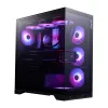 XPG Invader X BTF Midi Tower datora korpuss, ATX/Micro-ATX/Mini-ITX, rūdīts stikls, 5 x 120 mm ARGB ventilatori, USB-C, bez barošanas avota, melns