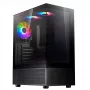 XPG Invader X Mini Midi Tower datora korpuss, ATX/Micro-ATX/Mini-ITX, rūdīts stikls, 5 x 120 mm ARGB ventilatori, USB-C, bez barošanas avota, melns