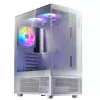 XPG Invader X Mini Midi Tower datora korpuss, ATX/Micro-ATX/Mini-ITX, stikla sienas, 5 x 120 mm ARGB ventilatori, USB-C, bez barošanas avota, balts