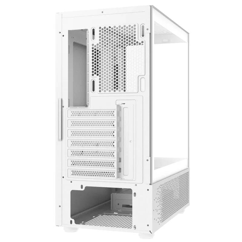 XPG Invader X Mini Midi Tower datora korpuss, ATX/Micro-ATX/Mini-ITX, stikla sienas, 5 x 120 mm ARGB ventilatori, USB-C, bez barošanas avota, balts