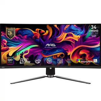 MSI MAG 341CQPDE QD-OLED monitors 86.4 cm (34 inch) 3440 x 1440 UltraWide Quad HD melns
