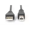 Digitus AK-300105-018-S USB 2.0 savienojuma kabelis A–B, spraudnis / spraudnis, 1,8 m, melns