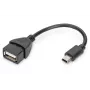 DIGITUS USB 2.0 adaptera kabelis, OTG, mini B - A vīriešu/sieviešu, 20cm, melns