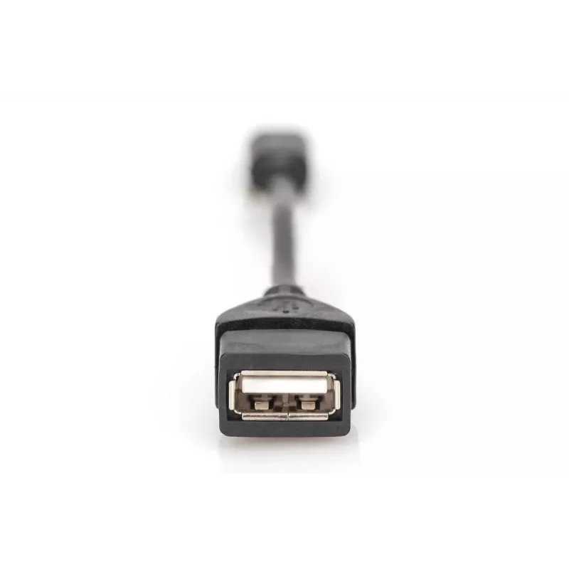 DIGITUS USB 2.0 adaptera kabelis, OTG, mini B - A vīriešu/sieviešu, 20cm, melns