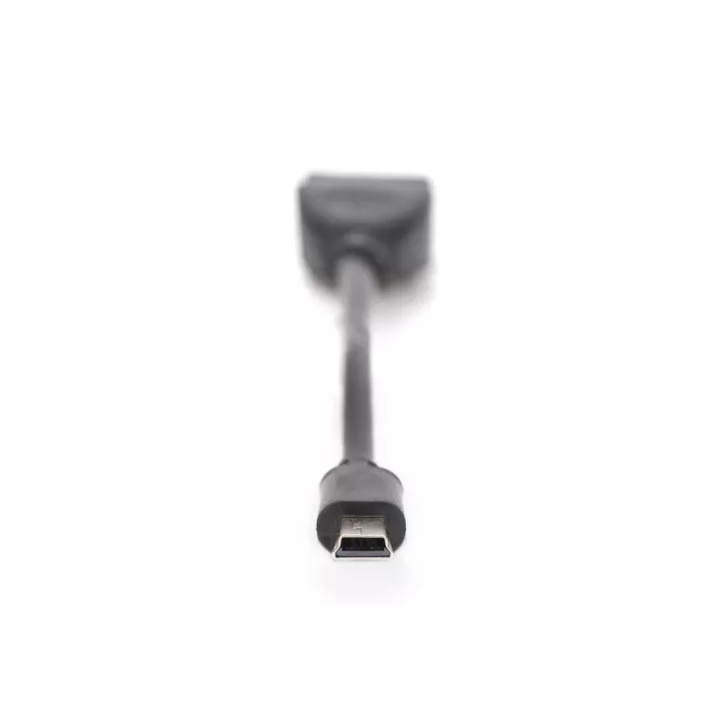 DIGITUS USB 2.0 adaptera kabelis, OTG, mini B - A vīriešu/sieviešu, 20cm, melns