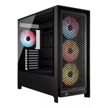 PC korpuss CORSAIR FRAME 5000D RS ARGB Midi Tower Melns — ATX, atbalsta 3x140mm priekšējos ventilatorus, 2.5/3.5 collu diskus