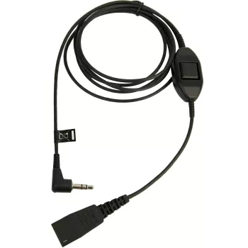 Jabra QD uz 3.5 mm kabelis ar atbildes pogu Alcatel, Melns