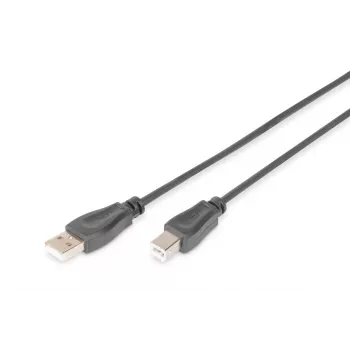 DIGITUS ASSMANN USB 2.0 savienojuma kabelis, A tipa - B tipa vīriešu/vīriešu, 5m, melns