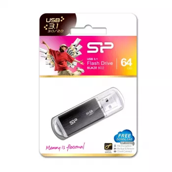 SILICON POWER USB zibatmiņa - 64GB Silicon Power USB 3.2 B02 Melna