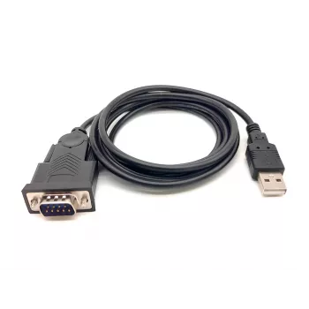 Equip USB-A uz Serial (DB9) kabelis, vīriešu/vīriešu 1.5m, melns