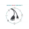 Equip USB-A uz Serial (DB9) kabelis, vīriešu/vīriešu 1.5m, melns