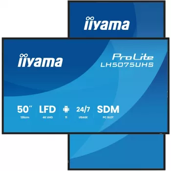 iiyama LH5075UHS-B2AG Signālu displejs 125,7 cm (49,5 inch) LCD 4K Ultra HD 500 cd/m² Android 24/7