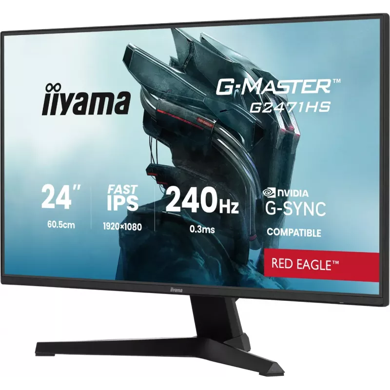 iiyama G-MASTER G2471HS-B1 dators monitors 60,5 cm (23,8 colli) 1920 x 1080 pikseļi Full HD melns