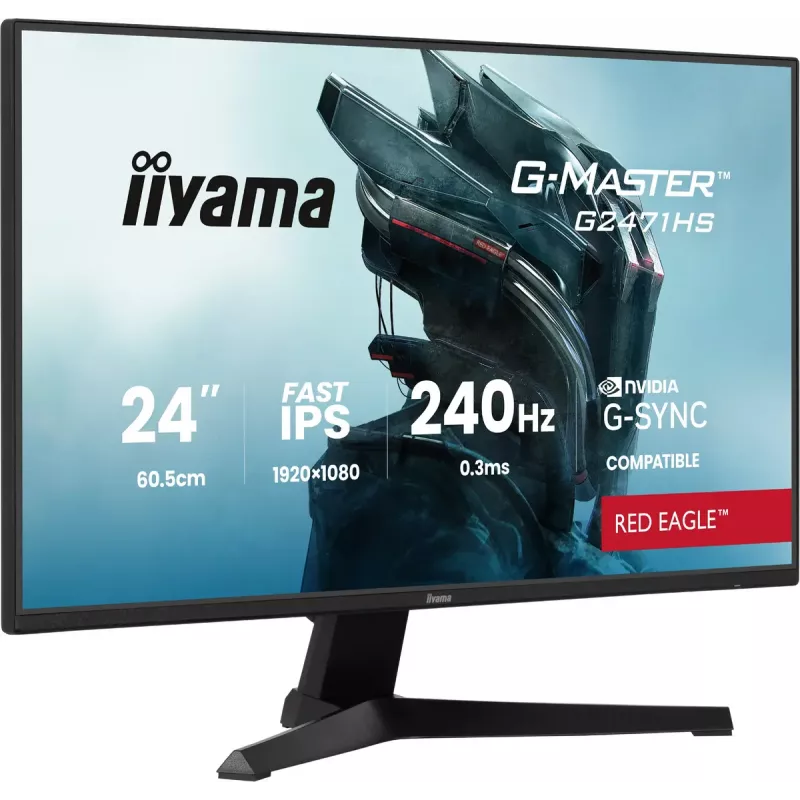 iiyama G-MASTER G2471HS-B1 dators monitors 60,5 cm (23,8 colli) 1920 x 1080 pikseļi Full HD melns