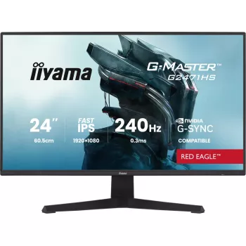 iiyama G-MASTER G2471HS-B1 dators monitors 60,5 cm (23,8 colli) 1920 x 1080 pikseļi Full HD melns