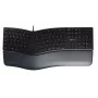 Vadu ergonomiska pilnizmēra tastatūra Cherry KC 4500 ERGO Melna USB QWERTY UK 109 taustiņi izliekts izkārtojums plaukstu balsts 1,8 m kabelis