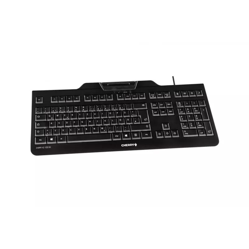 CHERRY KC 1000 SC vadu viedkaršu tastatūra, melna, USB (QWERTY — UK)