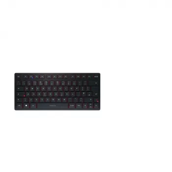 CHERRY KW 9200 MINI kompaktā tastatūra — universāla, USB + RF bezvadu + Bluetooth, QWERTY UK melna