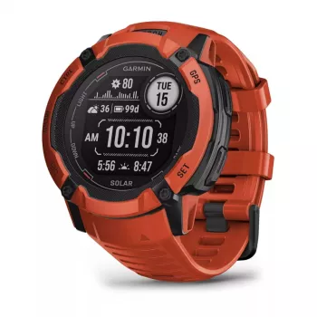 Viedpulkstenis GARMIN Instinct 2X Solar — sporta pulkstenis, 50 mm polimēra korpuss, saules uzlāde, GPS (GPS/GLONASS/Galileo), 10 ATM, silikona siksniņa