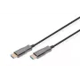 DIGITUS HDMI AOC hibrīda optiskās šķiedras savienojuma kabelis, Type A M/M, 30m, UHD 4K@60Hz, CE, melns