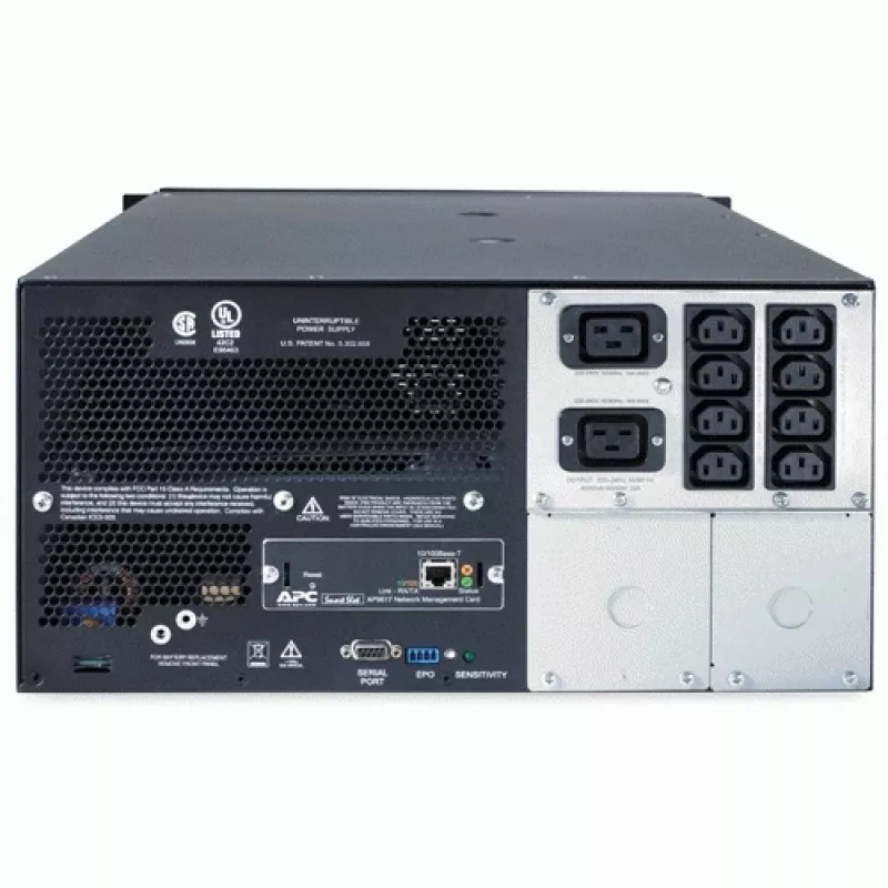 APC Smart-UPS SUA5000RMI5U - 5000VA, 8x C13, 2x C19 kontaktligzdas, tīkla pārvaldības karte, Rackmount/Tower