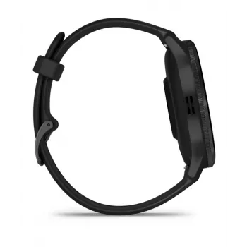 GARMIN Venu 3 - pulkstenis ar nerūsējošā tērauda rāmi, melnu korpusu un silikona siksniņu - 45 mm