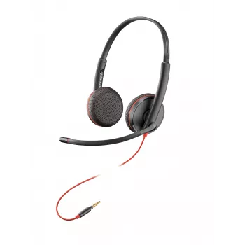 HP Poly Blackwire C3225 Top vadu austiņas, birojam/zvanu centram, 87 g, melna