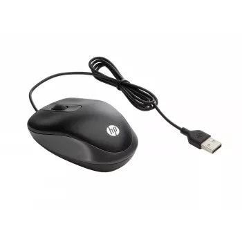 HP USB Travel Mouse, ambidextra, optiskā, USB Type-A, 1000 DPI, melna