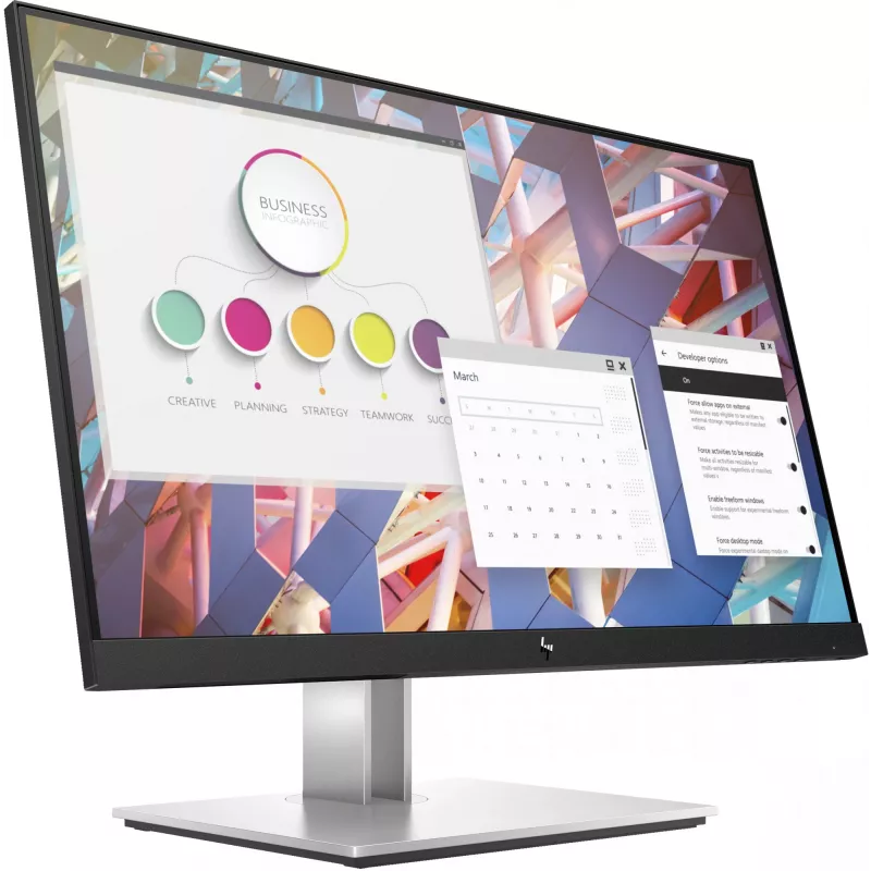 HP E24 G4 FHD monitors, 60.5 cm (23.8 collas), 1920 x 1080 pikseļi, Full HD, LCD, 5 ms, Melns