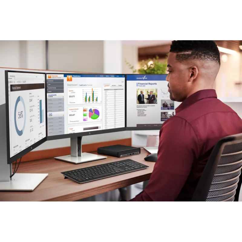 HP E24 G4 FHD monitors, 60.5 cm (23.8 collas), 1920 x 1080 pikseļi, Full HD, LCD, 5 ms, Melns
