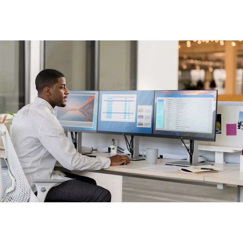 HP E24 G4 FHD monitors, 60.5 cm (23.8 collas), 1920 x 1080 pikseļi, Full HD, LCD, 5 ms, Melns