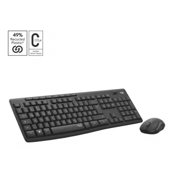 LOGITECH MK295 Klusais Bezvadu Tastatūras un Peles Komplekts - Grafīts - Qwertz Šveices/Luksemburgas