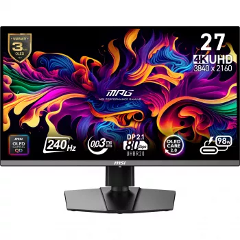 MSI MPG 272URXDE QD-OLED monitors 67.3 cm (26.5 colli) 3840 x 2160 pikseļi 4K Ultra HD Melns