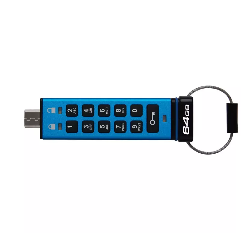 Kingston Technology IronKey 64GB USB-C taustiņu paneļa 200C, FIPS 140-3 Lvl 3 AES-256